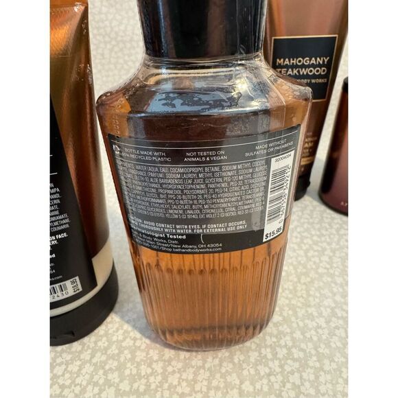 Bath and Body Works Men’s MAHOGANY TEAKWOOD 4 Piece Set - Picture 3 of 6